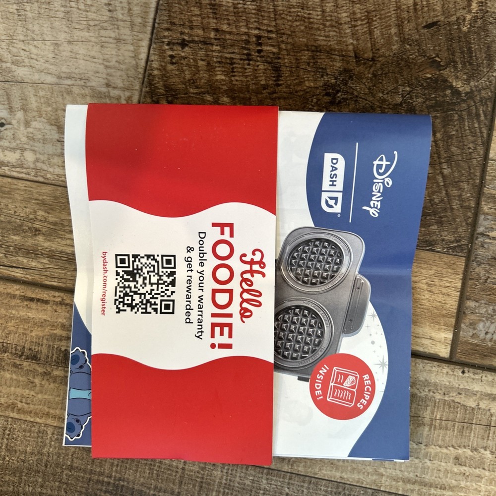 Disney Dash Stitch MultiMaker Double Waffle Maker System Stitch New