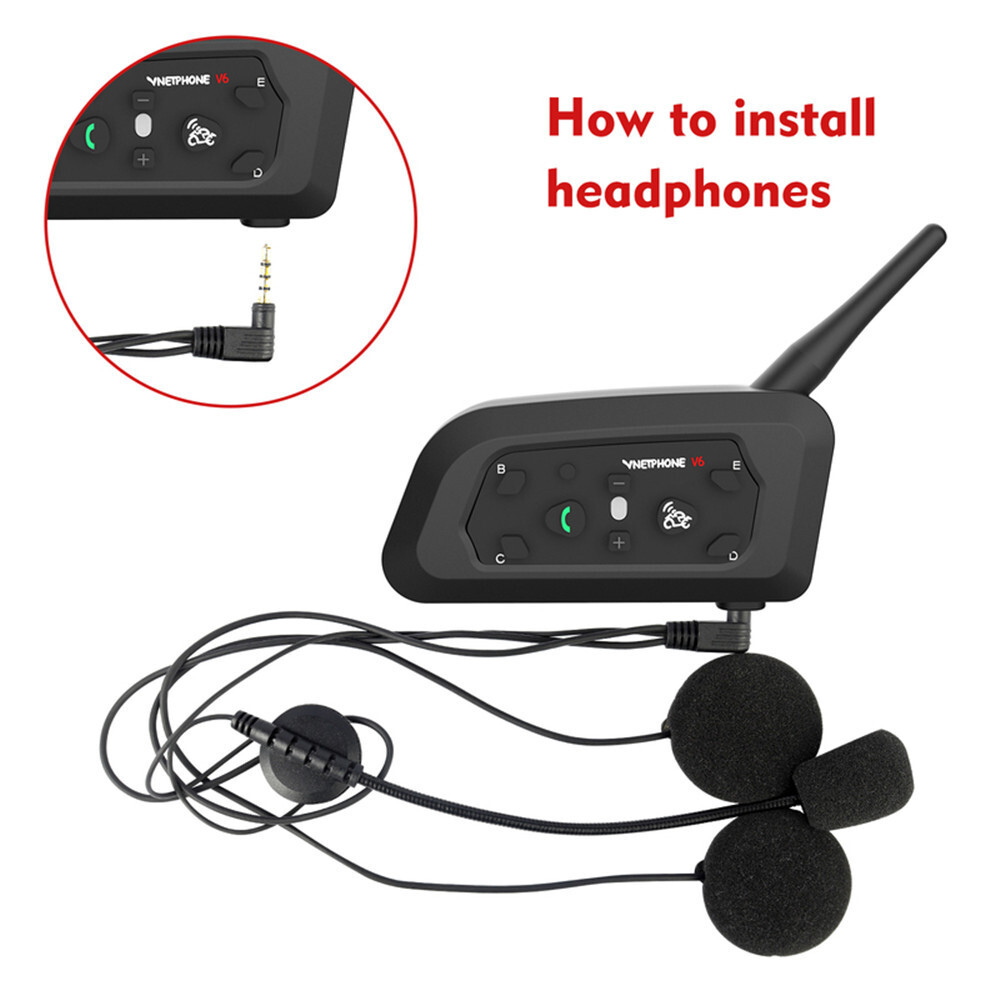 Bluetooth Motorcycle Helmet Intercom Wireless Headset Interphone Walkie Talkie