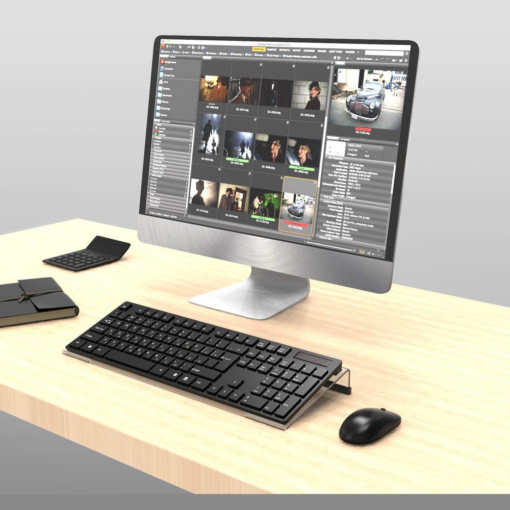 Acrylic Tilted Computer Keyboard Stand for Ergonomic Typing, Keyboard Tray Ho...