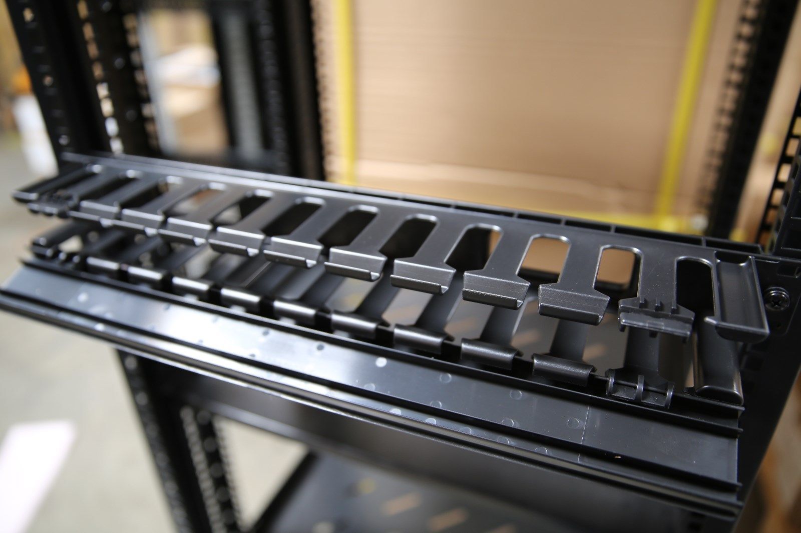 1U Horizontal Rack Mount Cable Management Unit with Panel Plastic