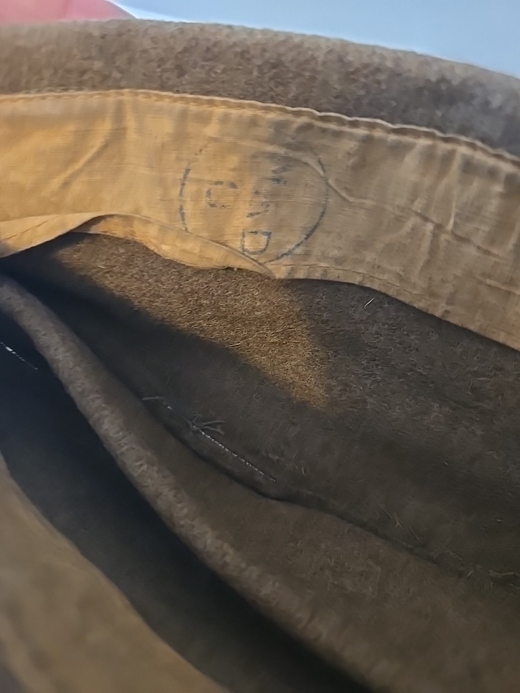 WW1 US Side Cap Hat Wool & Wrappings Military Cup And Patch.