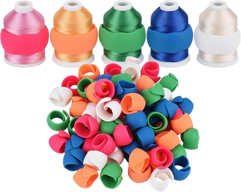 65PCS（65PCS+1PCS Gift Embroidery Thread Holder-Keep Thread Spool Organized - Thr
