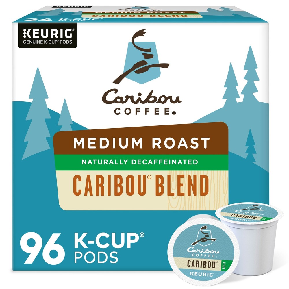 Caribou Blend Decaf Coffee K-Cups, Medium Roast, 96 Count