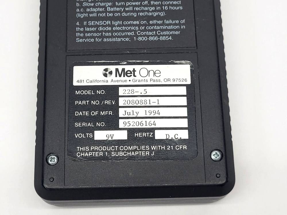 Met One 228-.5 Particle Concentration Meter 9V