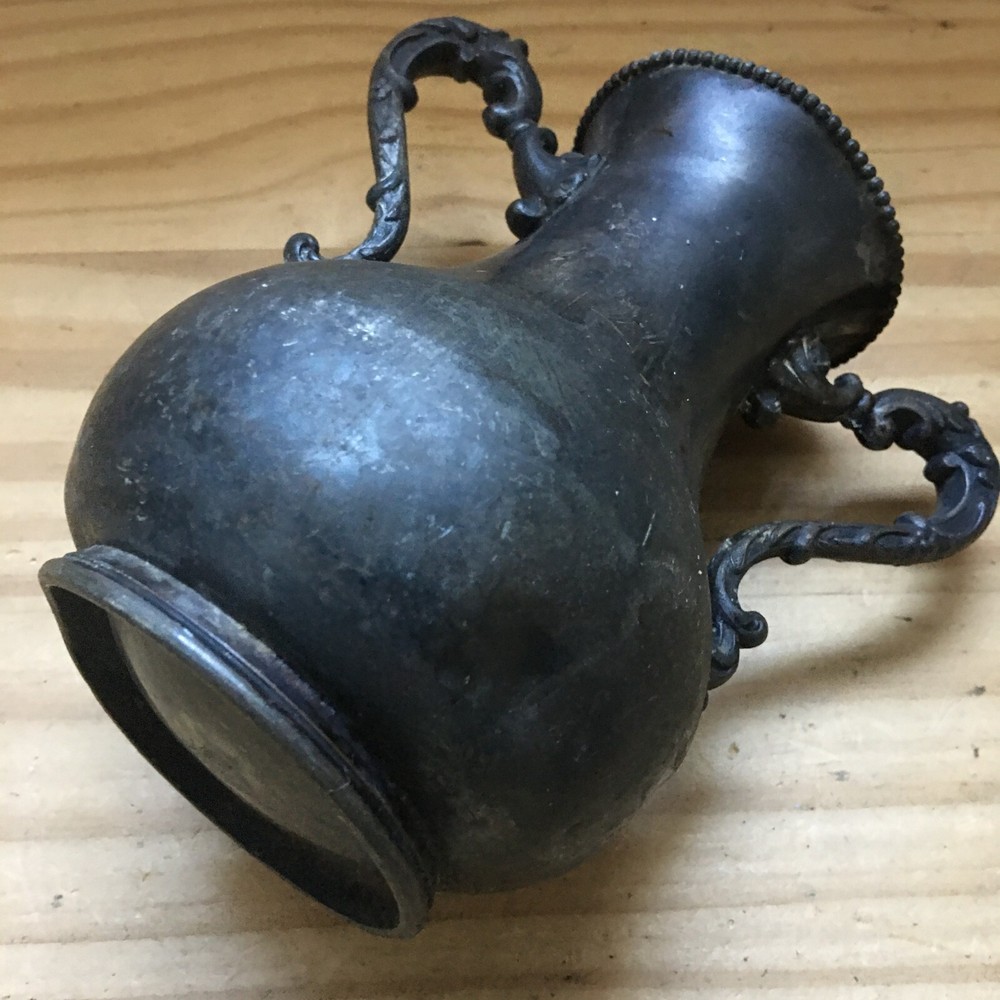 Antique 1900s Valentine Linsley Silver Quadruple Plate Handled Vase 6"H