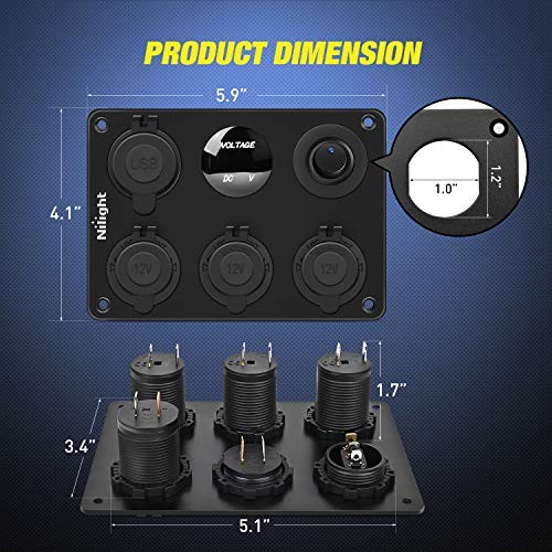 Dual Cigarette Lighter Socket with Wire 12V Dual Power Cigarette Socket Panel