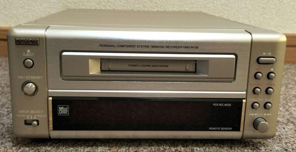 DENON DMD-M10 Mini Disk MD Deck Recorder Silver Good