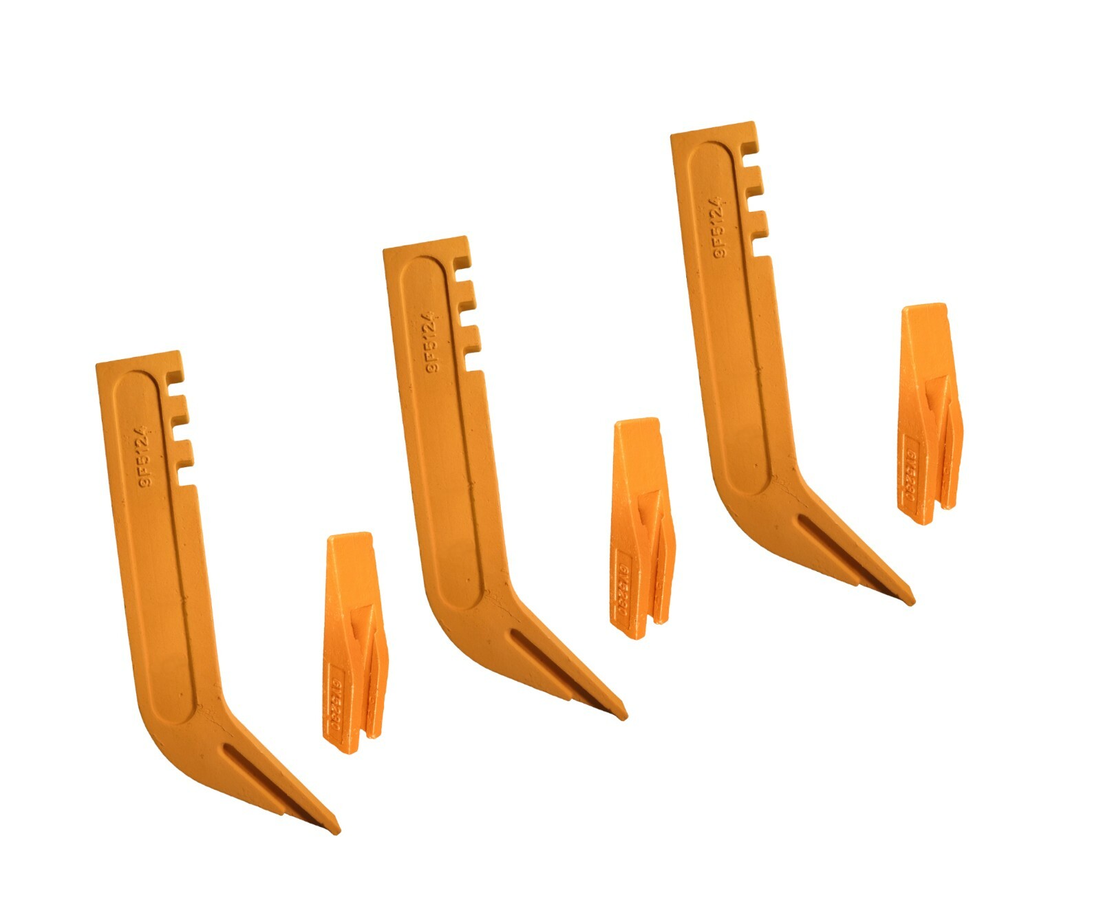 3 Scarifier Shanks and 6Y-5230 teeth, fits CAT Motorgraders - 9F-5124 (195-7218)