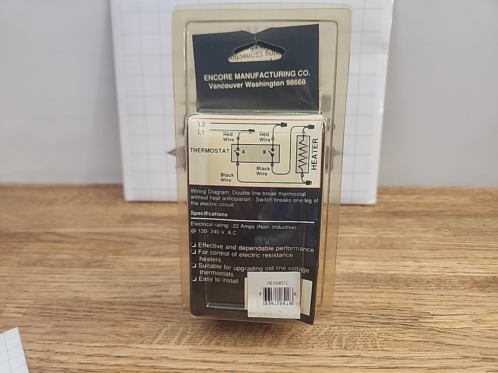 Encore E402 Line Voltage Thermostat Double Line Break Single Circuit