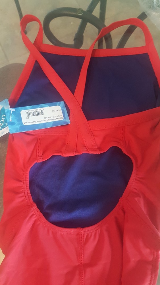 Adoretex Women's Solid Narrow Back Swimsuit, Red, 28