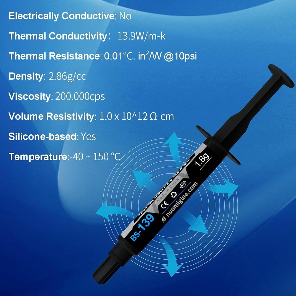 Easy Application 1.8g Thermal Compound for All Coolers - Carbon-Based Formula