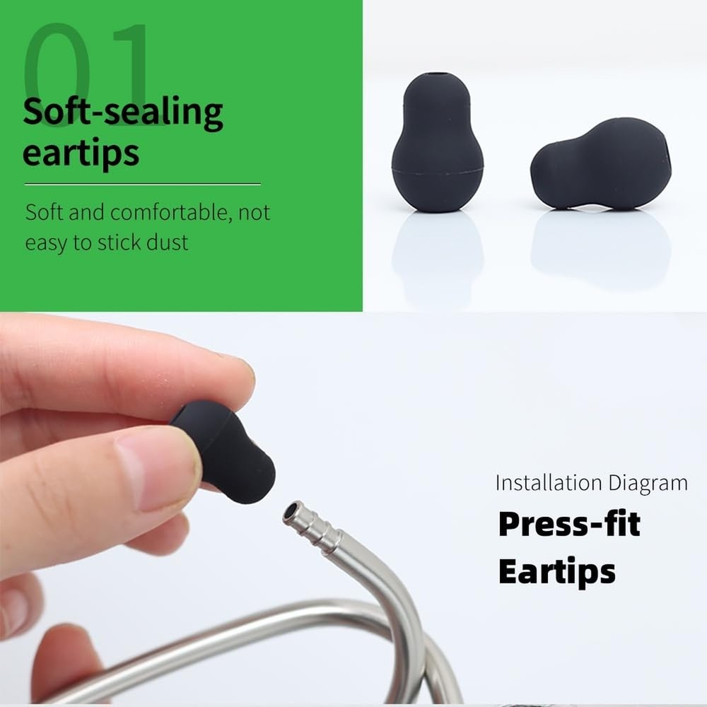 Stethoscope Replacement Parts Diaphragm and Ear Tips Kit, Compatible with Lit...