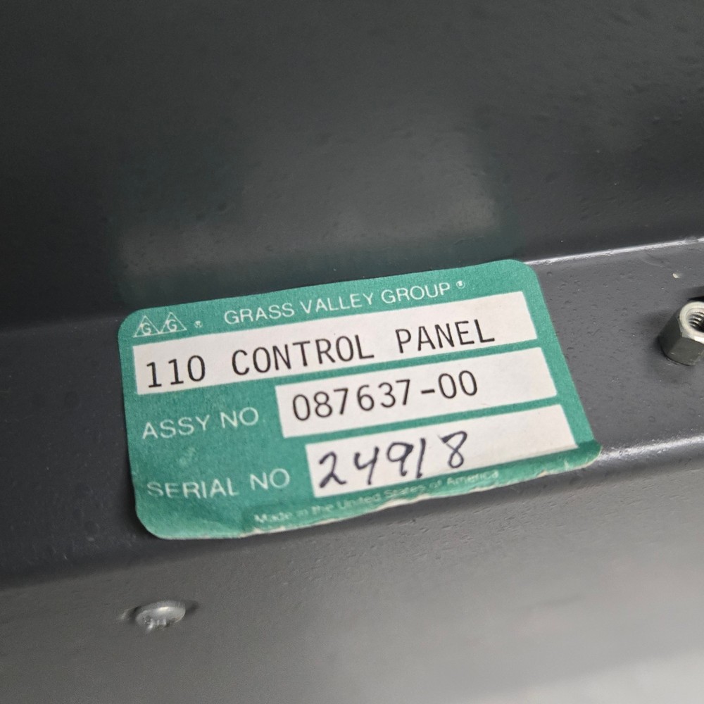 Grass Valley Group Model 110 Switcher Control Panel - No Cable or Elect Frame