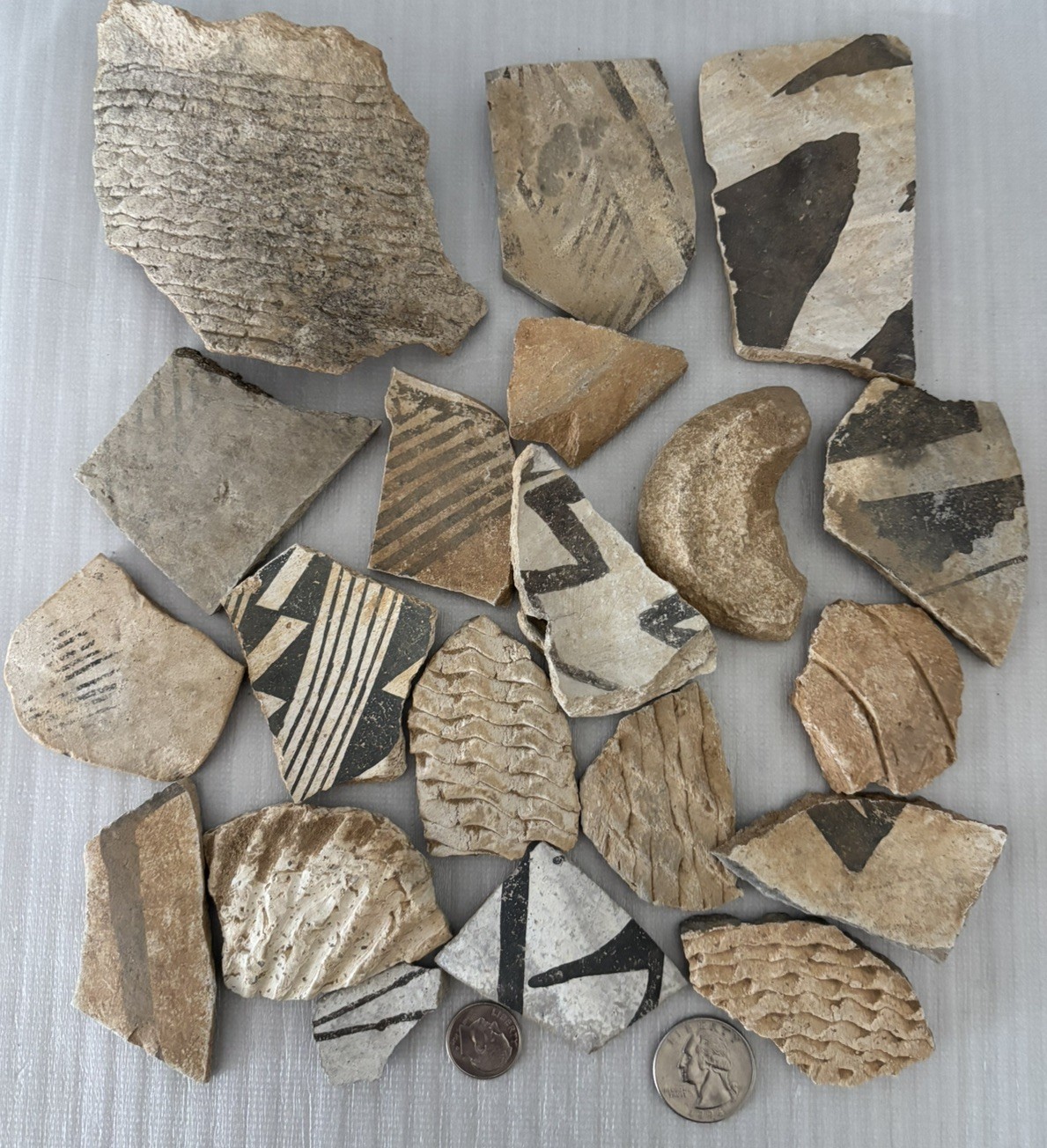 15+ Ancient Anasazi Native American 1-4” Pottery Shards Arizona L10-B FREE SHIP