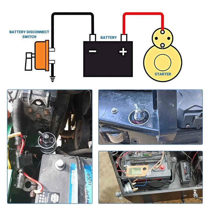 12-48V Master Battery Disconnect Switch Cut Shut Off Switch High Current 250A