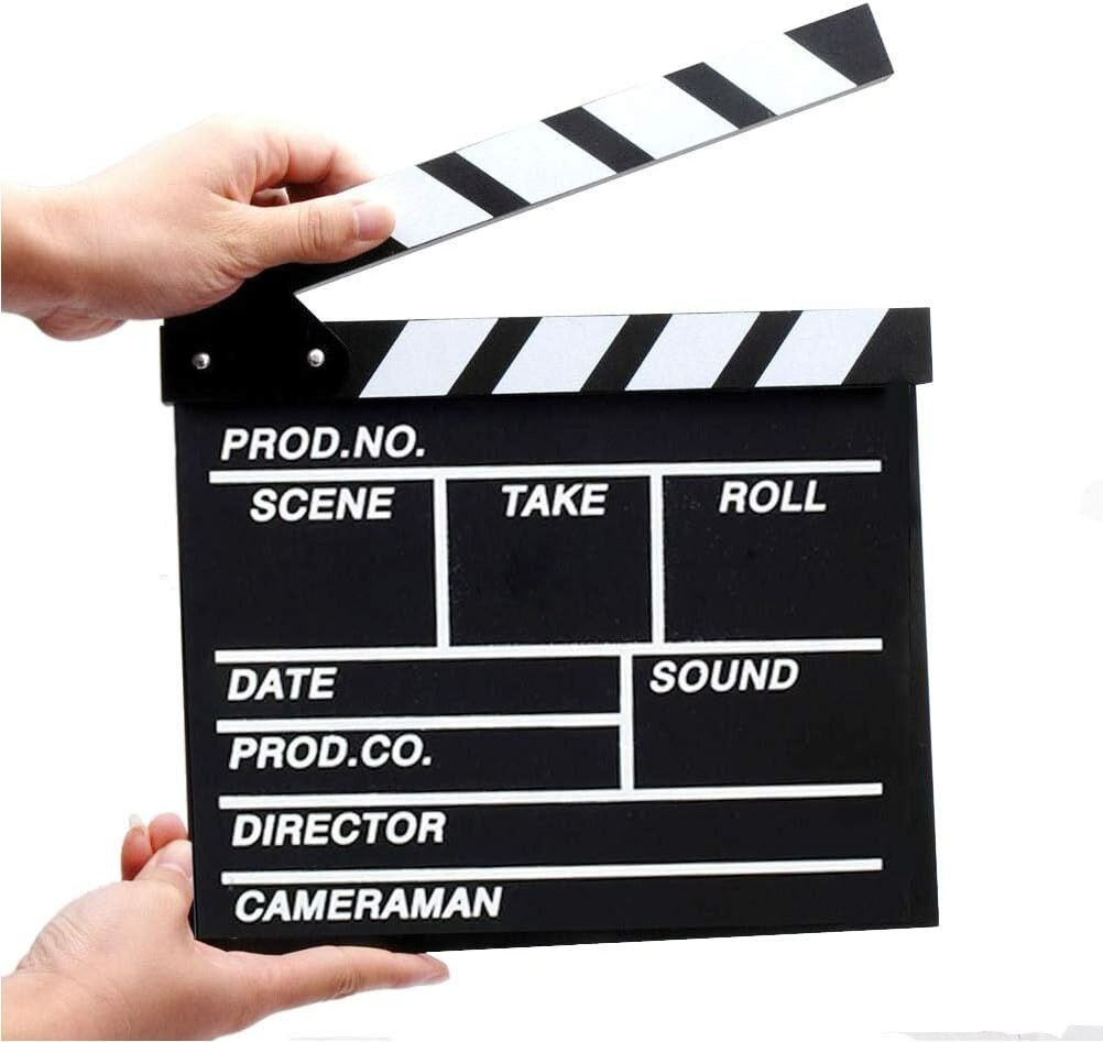 Director Movie Clapper Board Video Clapboard Film Slate Vintage Black