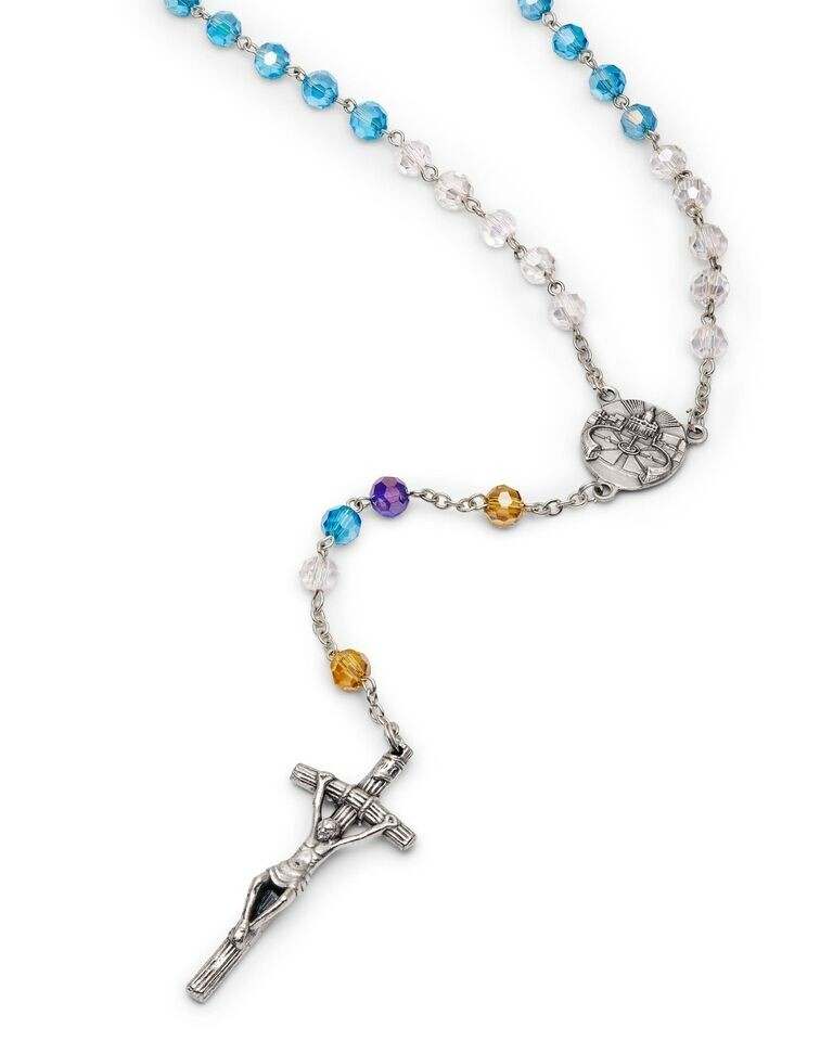 Mater Ecclesiae Virgin Rosary Crystal Beads Catholic Prayer Blessed from Italy
