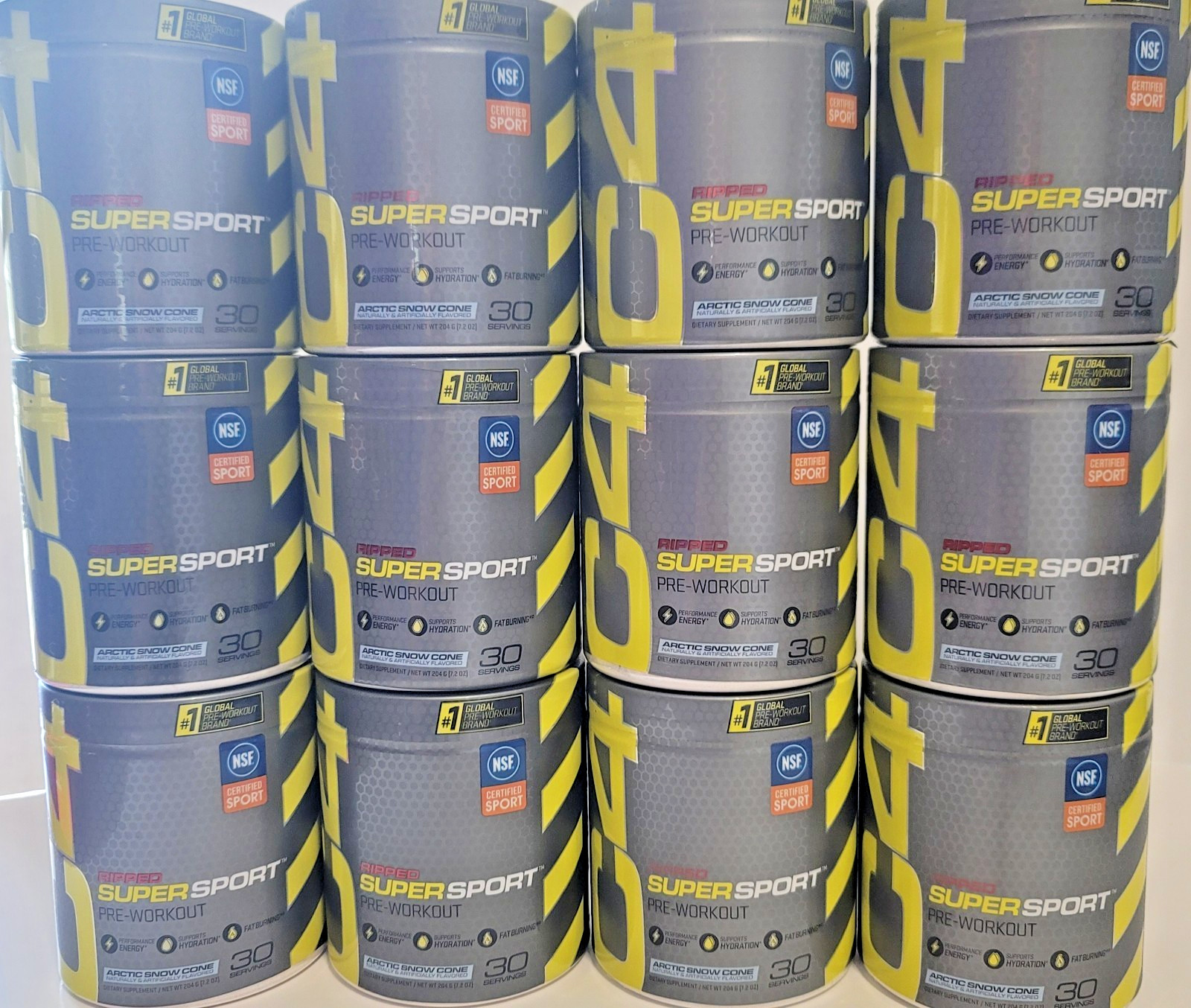 Lot of 12 C-4 Pre Workout Ripped Super Sport Artic Snow Cone EXP. 3/26 or Better