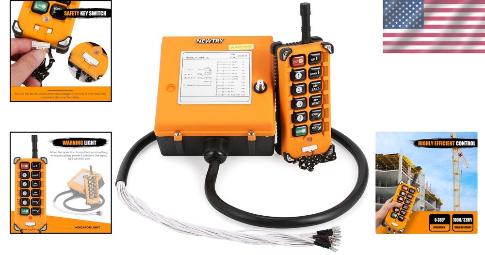 Heavy-Duty 12V Wireless Crane Controller with Protection - Ergonomic Design