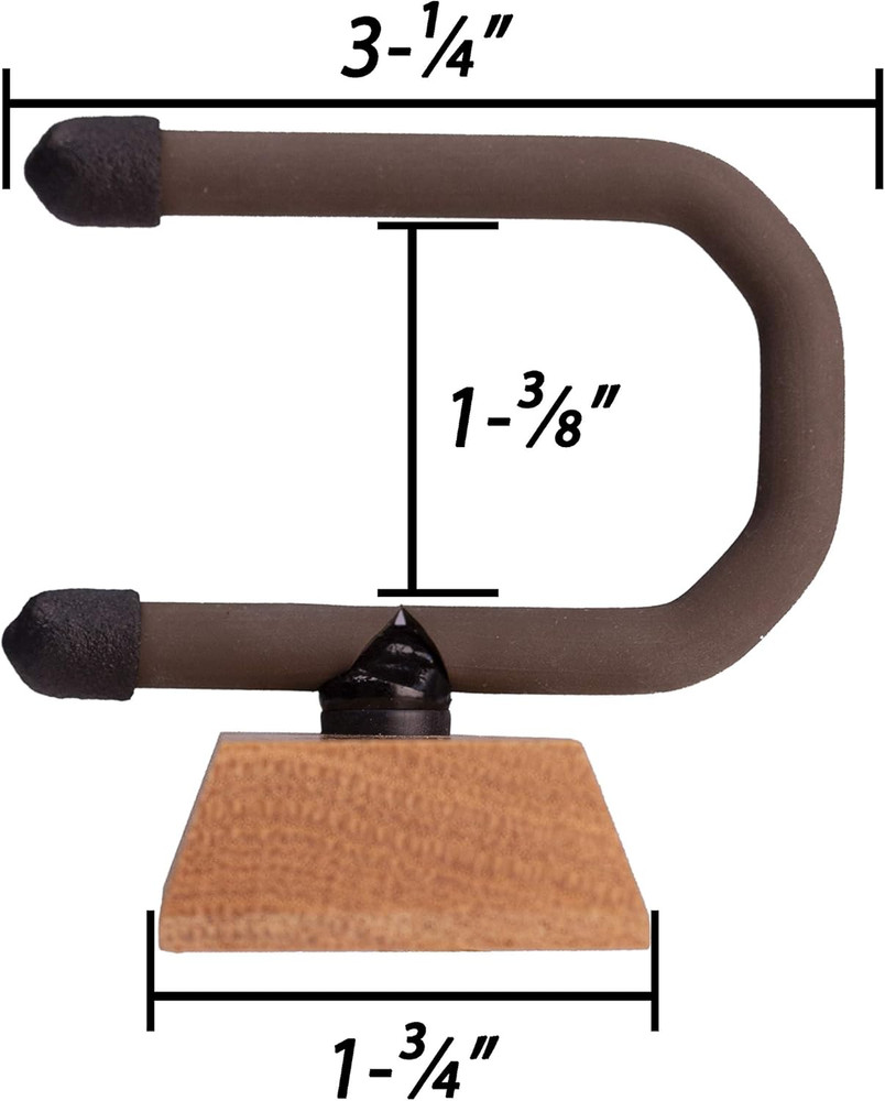 Dulcimer Hanger Wall Mount Hanger by CC01D-O Solid Oak Hardwood Block