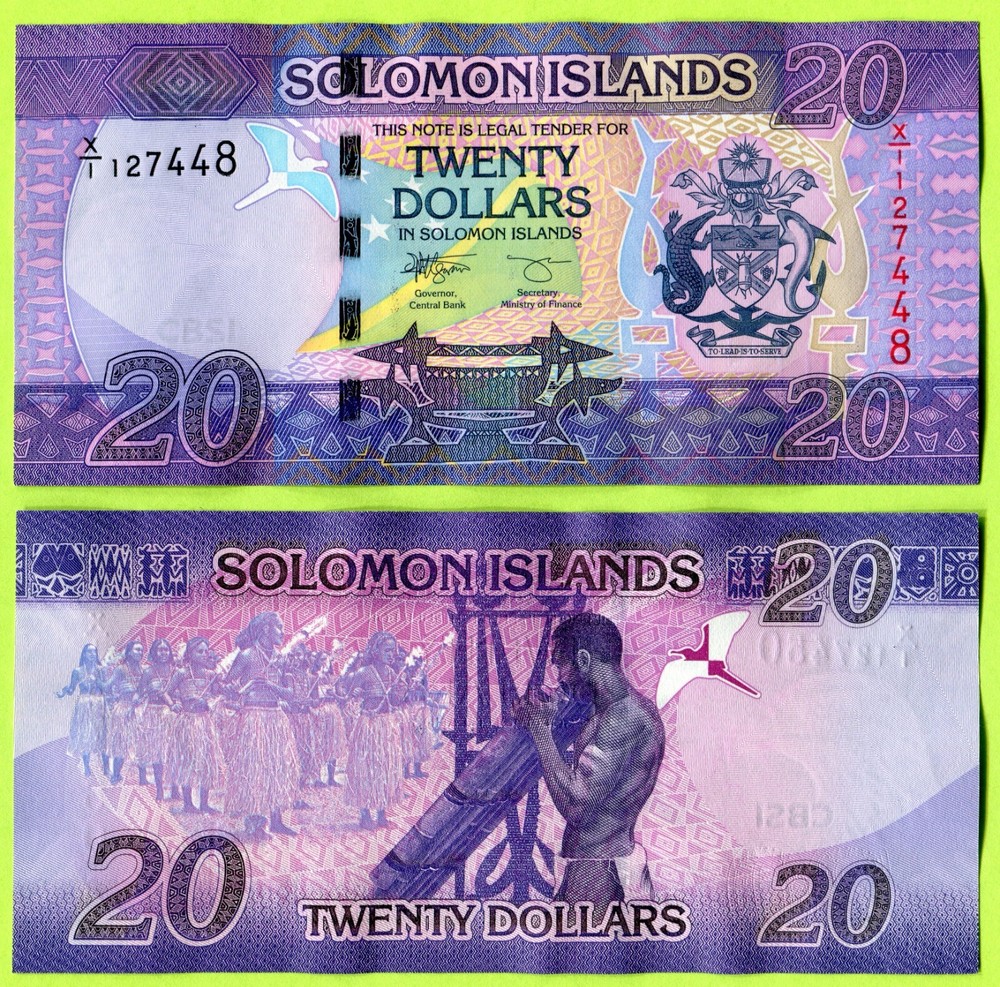 Solomon Islands 20 Dollars ND(2023) P34b* UNC / Replacement