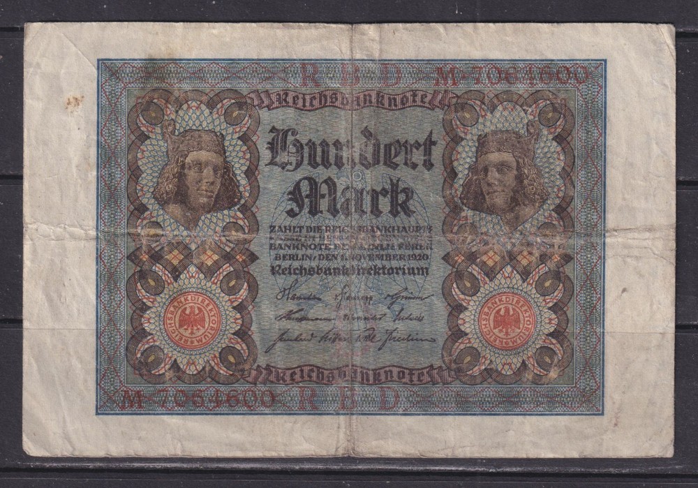 GERMANY - 1920 100 Mark Circulated Banknote (2)