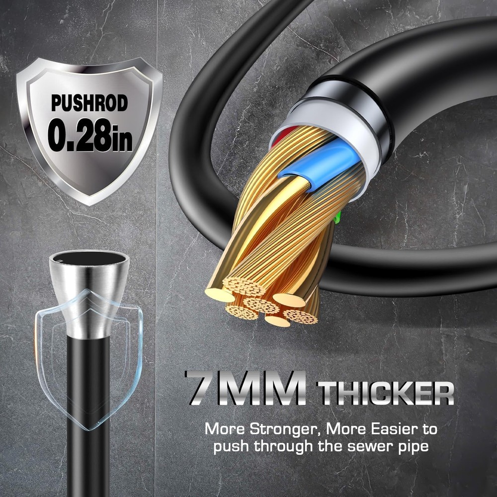 Sewer Camera Self Leveling, 7MM Thicker Pushrod, Keyboard, Distance Counter, ...