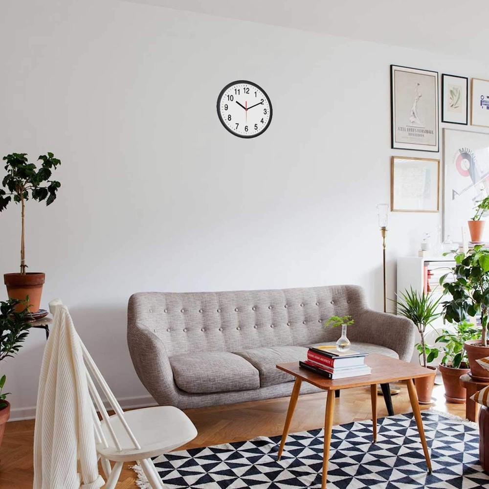 Mainstays Basic Indoor 8.78" Black Analog Round Modern Wall Clock (2 Pack)