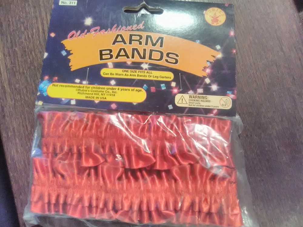 Shop~Garter/ Arm Bands Solid Red Satin Old Fashioned