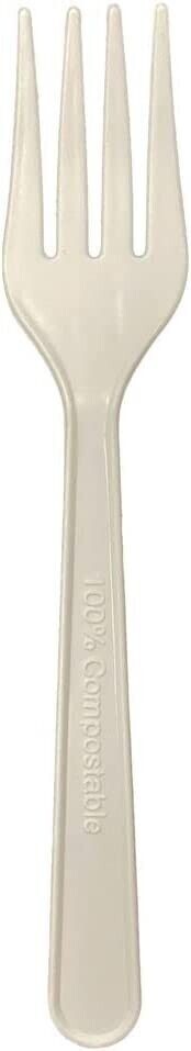 5" Compostable Plastic Fork Snacks, Disposable DEMO Fork, Small Snacks, 10 Pack
