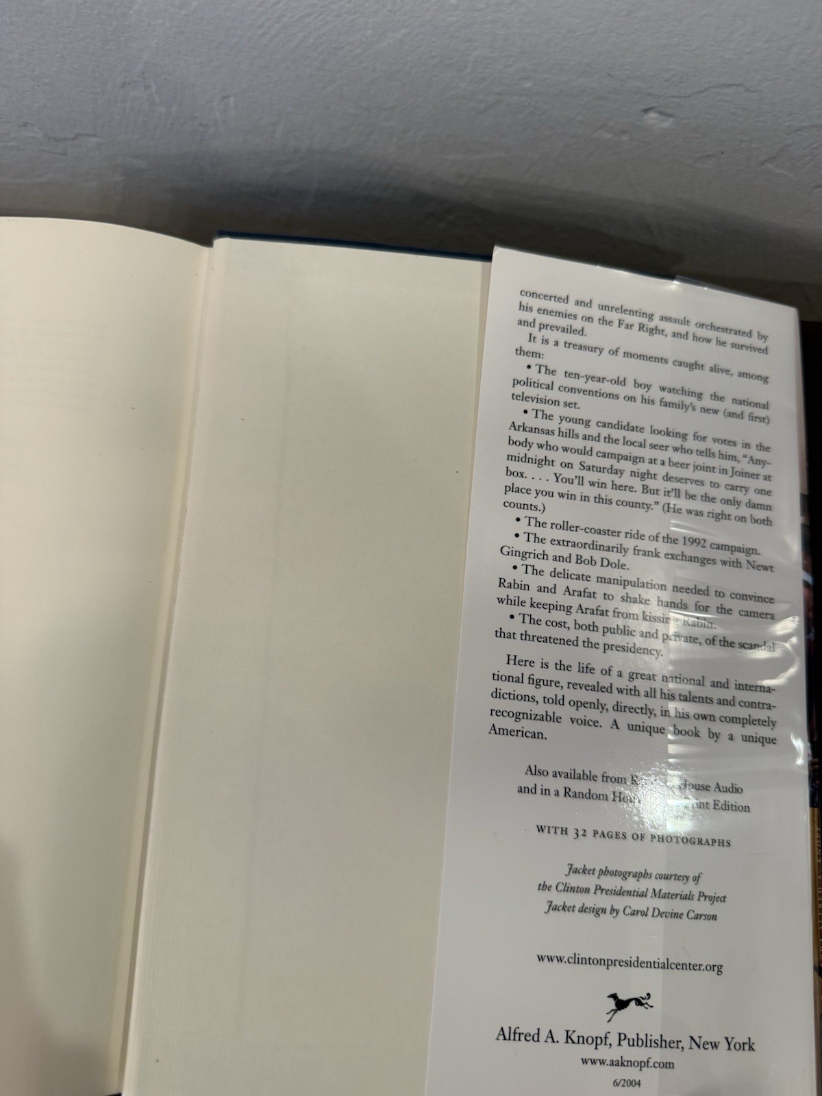 “My Life” Signed by both Bill Clinton & Hillary Clinton, 2004 1st Edition, COA