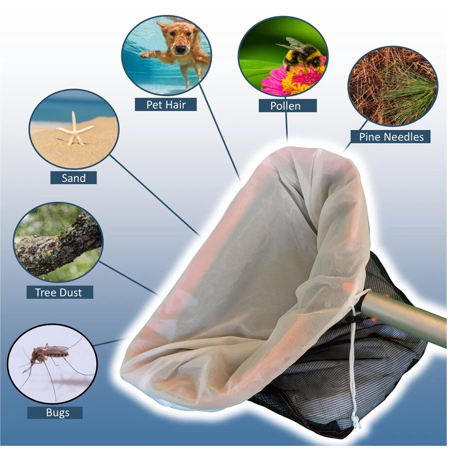 Fine Mesh Pool Skimmer Insert Collects Sand Pollen Tree Dust Tiny Bugs