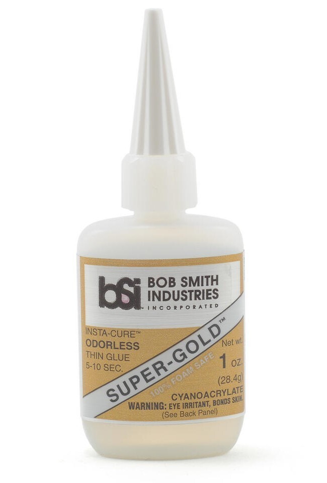 Bob Smith Super-Gold Odorless Foam Safe Thin CA Glue 1oz - US