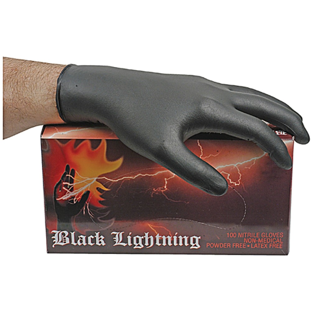 Black Lightning Nitrile Glove Medium; 100 per Box For Universal