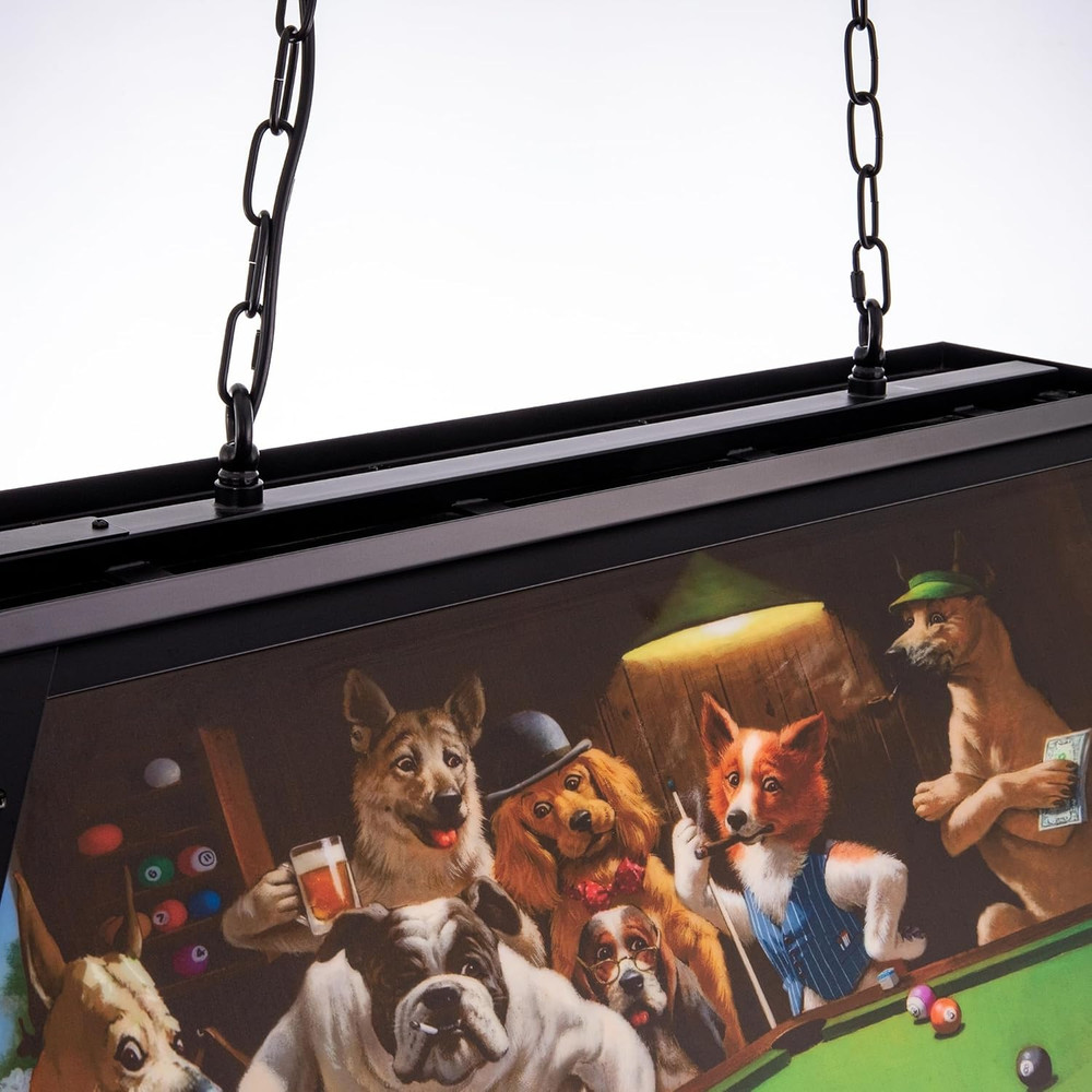 Pool Table Light Dogs Playing Billiards Lights for 7' 8' 9' Pool Table