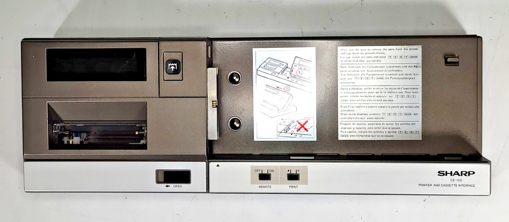 Sharp PC1500A Pocket Computer w/ CE150 Printer/Cassette Interface Turns On CASE