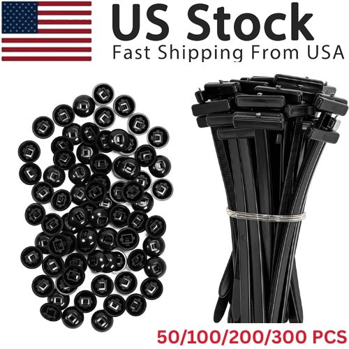 Heavy Duty Nylon Universal Cable Tie Buckle Self Locking Nylon Zip Ties Holder