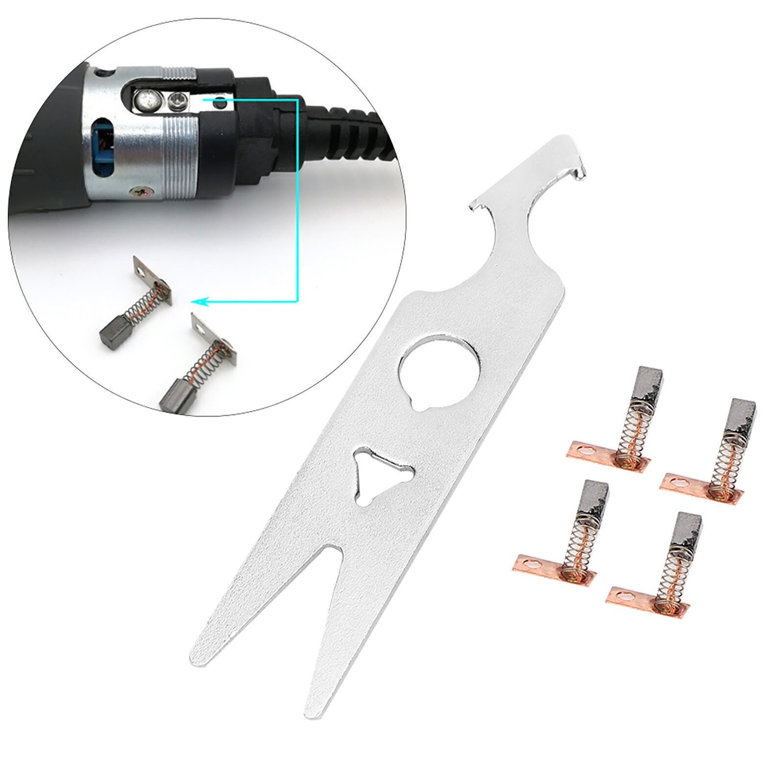 2 Pairs Carbon Brush Wrench Set Nail Drill Handpiece Accessory Replacement Part