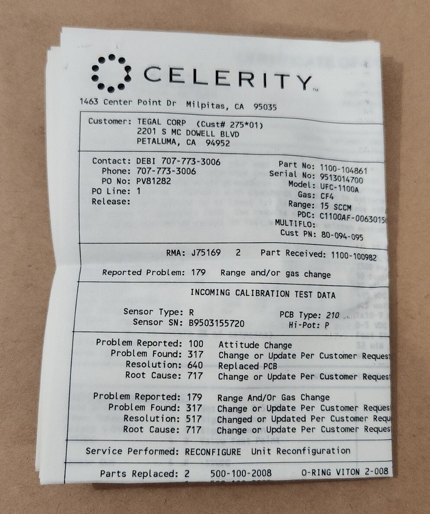 NEW Unit Instruments Celerity UFC-1100A Mass Flow Controller 15 SCCM + Warranty!