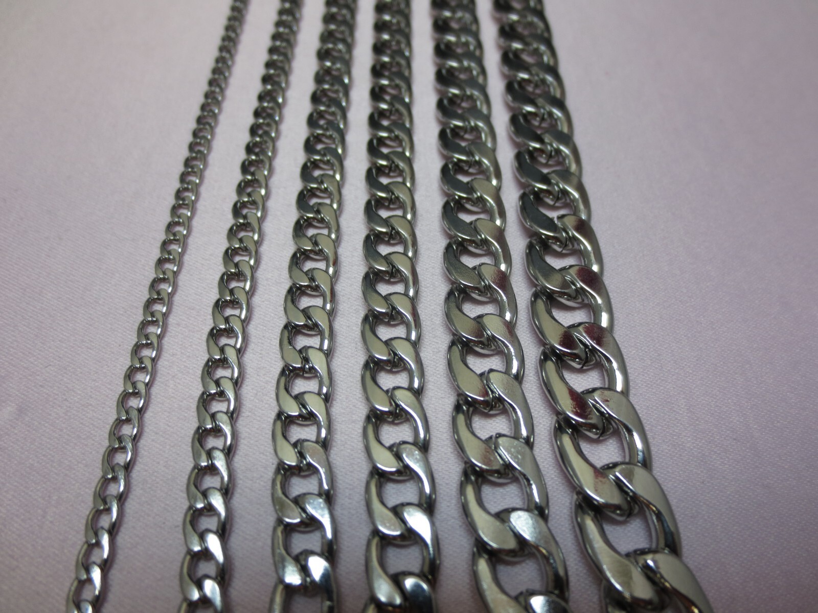 16"-84" 3/4/5/6/7/9/10/12 MM STAINLESS STEEL SILVER PLATED CUBAN CURB CHAIN