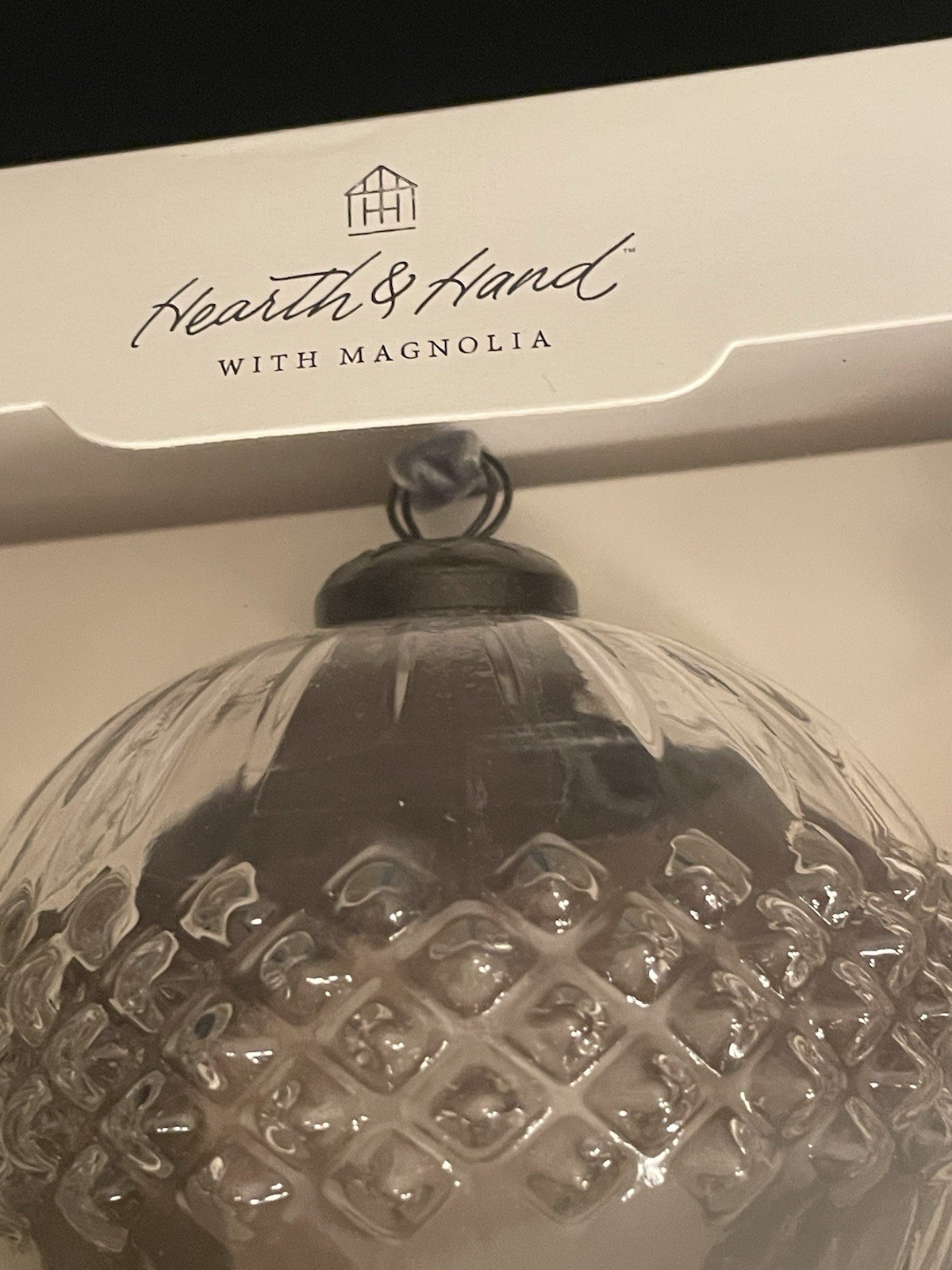 Hearth & Hand Magnolia Ornate Clear Glass Ornaments Set 2025 Holiday Collection