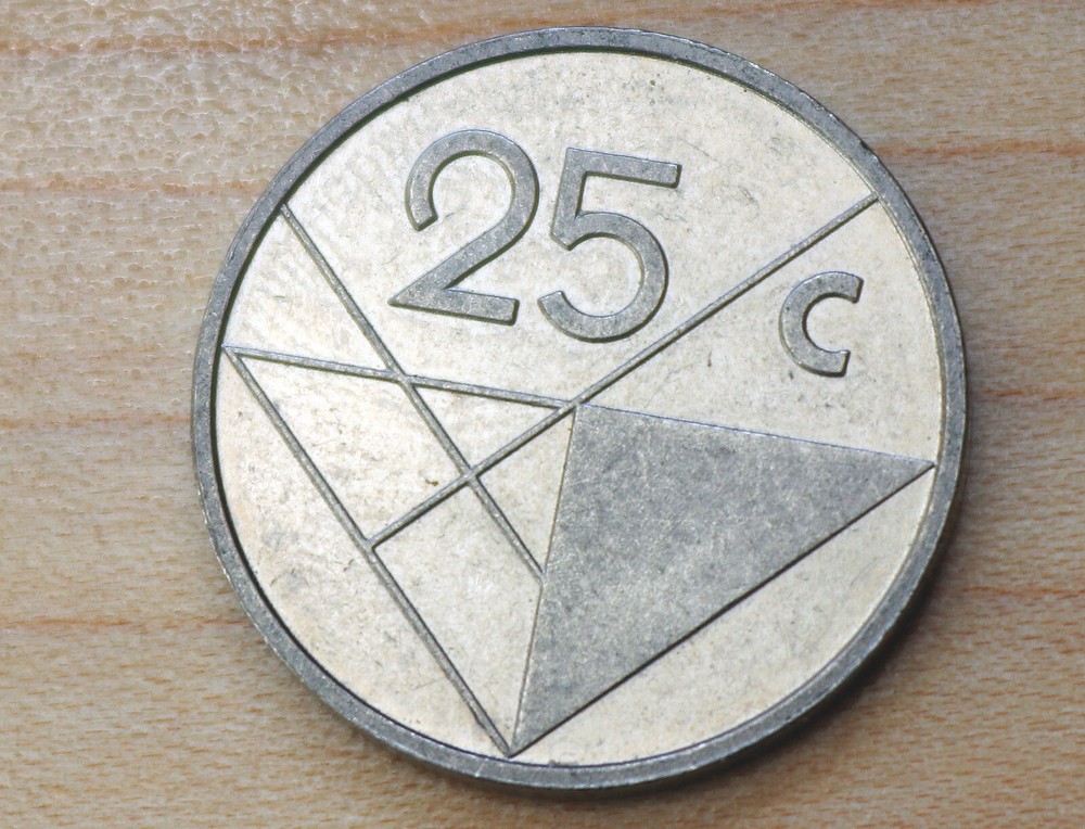 1989 Aruba 25 Cents