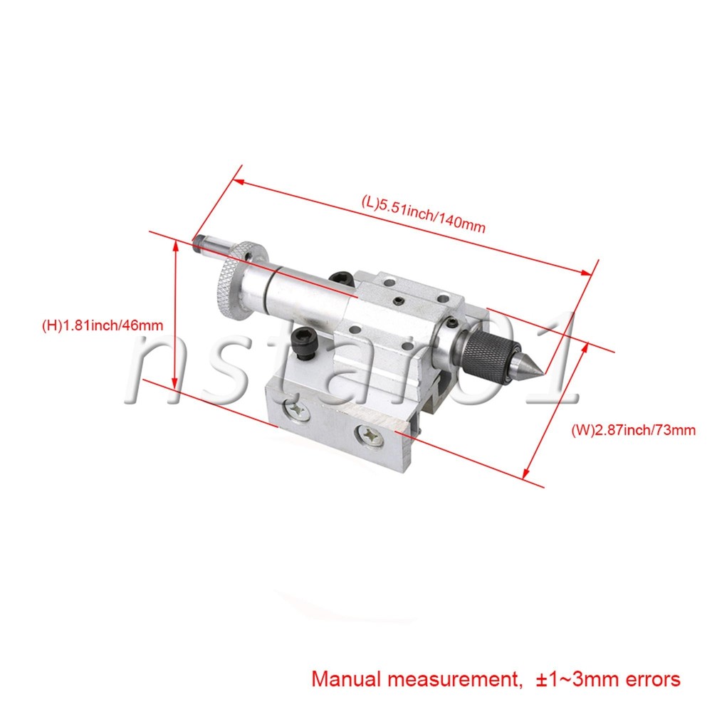 Lathe Machine Adjustable Tailstock Inrial Puncher Silver