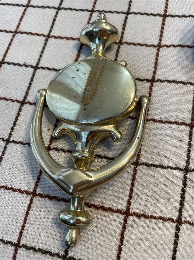 Vintage preowned Polished Solid Brass Door Knocker 9”x 4”Inch