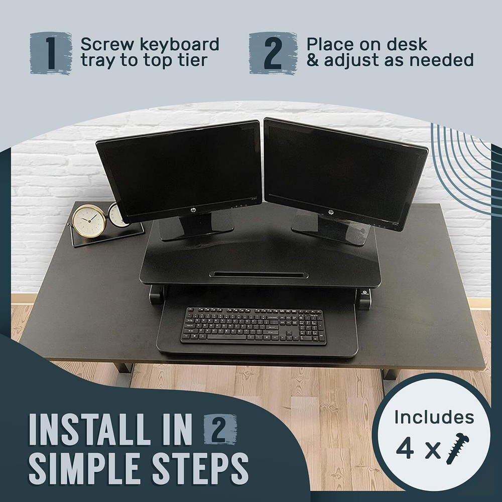 TechOrbits Black Standing 32" Desktop Converter