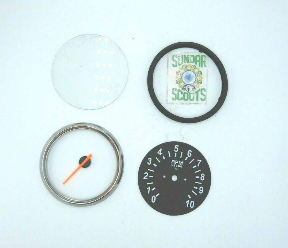 BLACK 10,000rpm REPLACEMENT TACHO DIAL KIT
