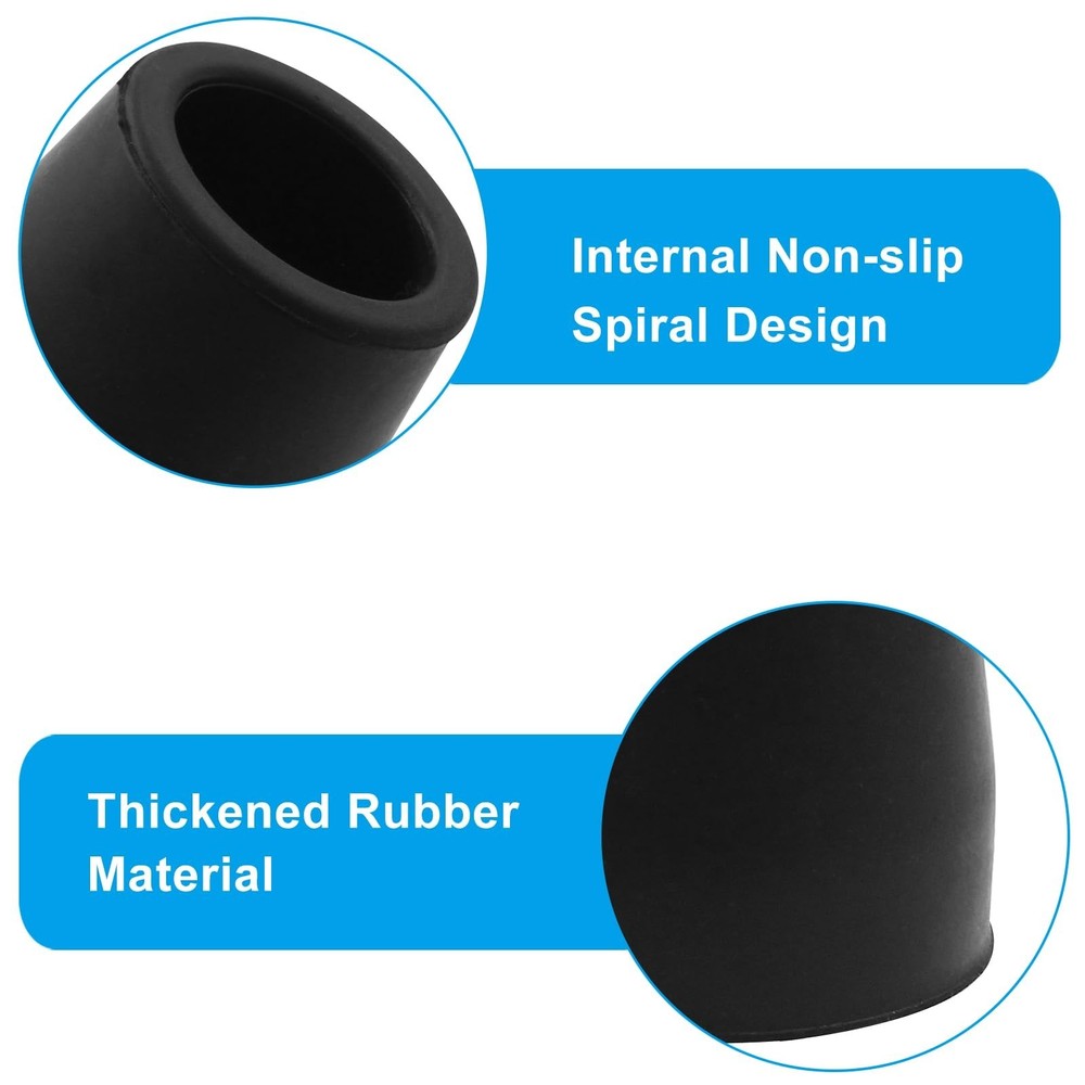 Rubber Cane Tips 1 Inch Black