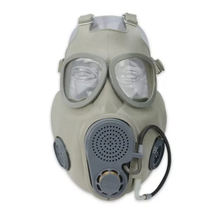 Czech Army M10M gas mask w/filters & drink tube, Size 2, NOS cd., free shipping
