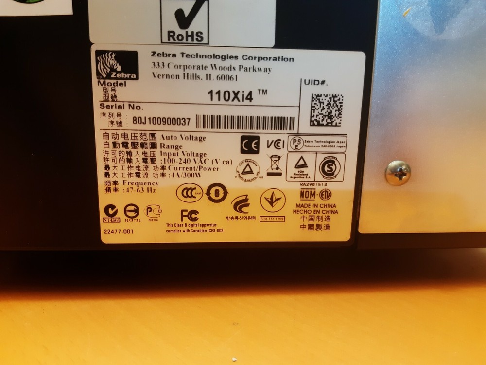 ZEBRA 110Xi4 Industrial Printer