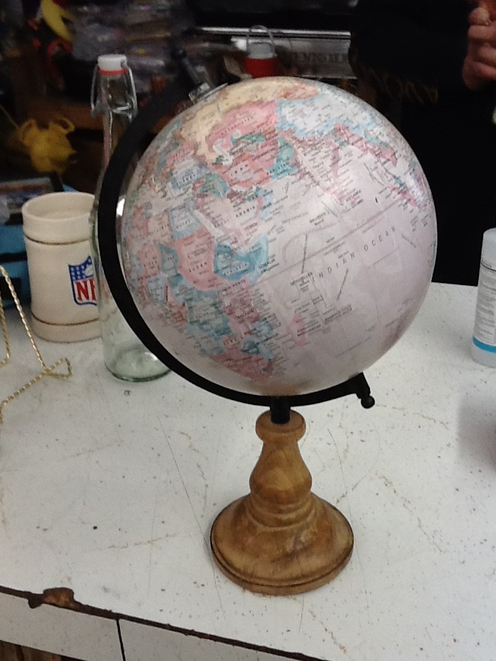Wooden Tabletop World Globe Earth